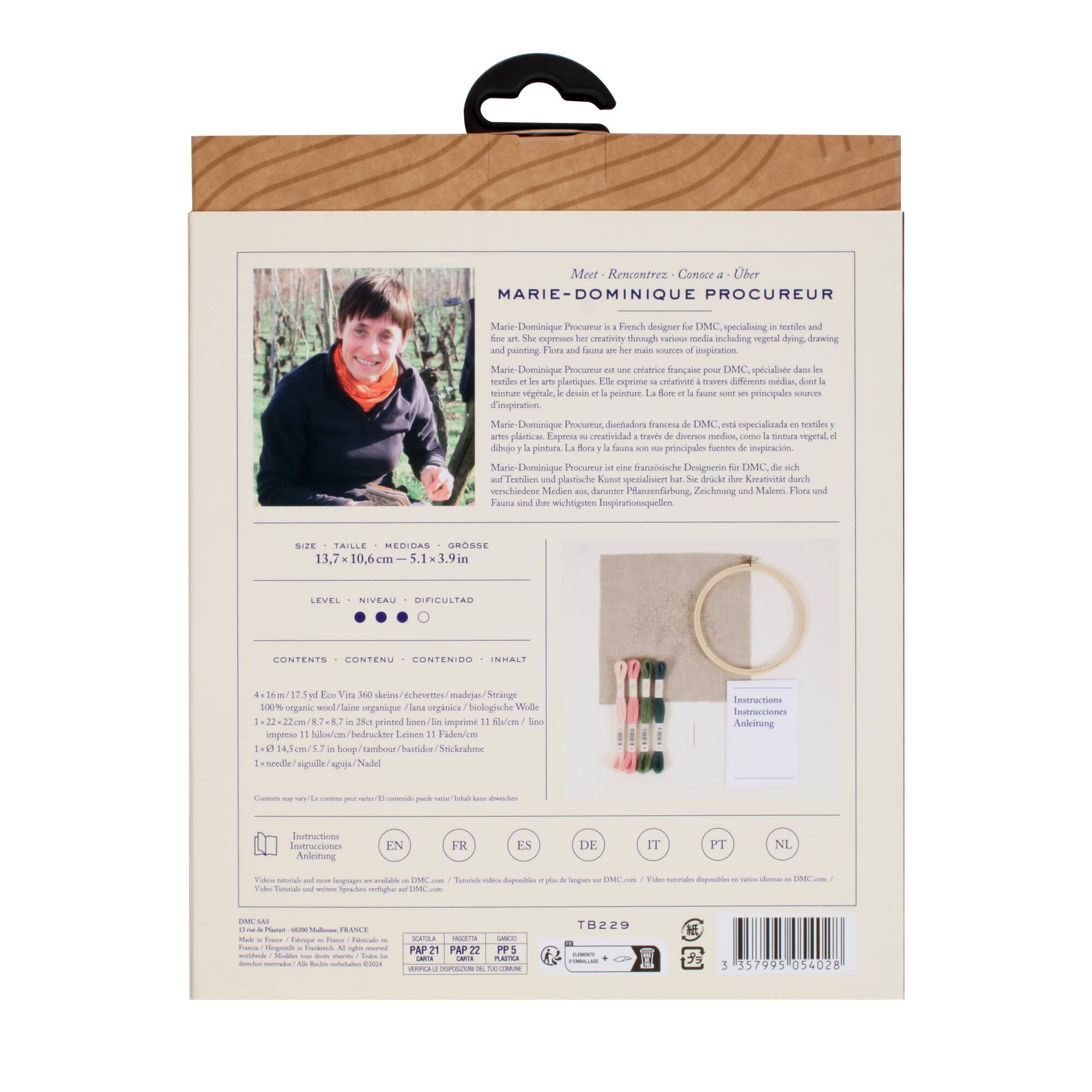 DMC® Indigo Intermediate Embroidery Kit with Hoop